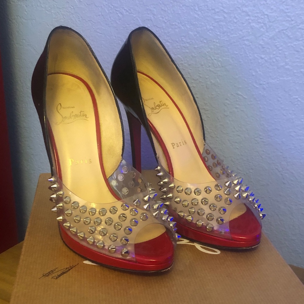 Christian Louboutin open toe spike